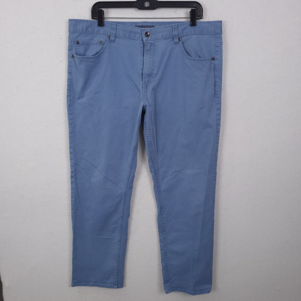 Maine New England Trousers Mens 38S Blue Cotton Stretch Five Pocket Chinos